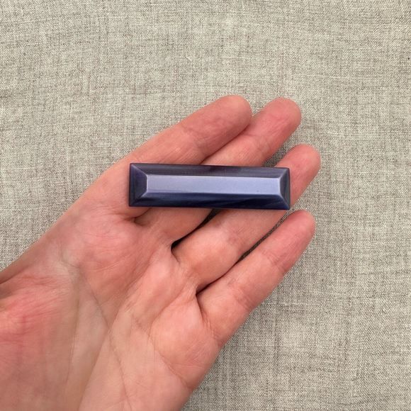 Vintage Moonglow Thermoset Plastic Bar Brooch Pin Violet Purple 2 5/16" - Picture 3 of 14